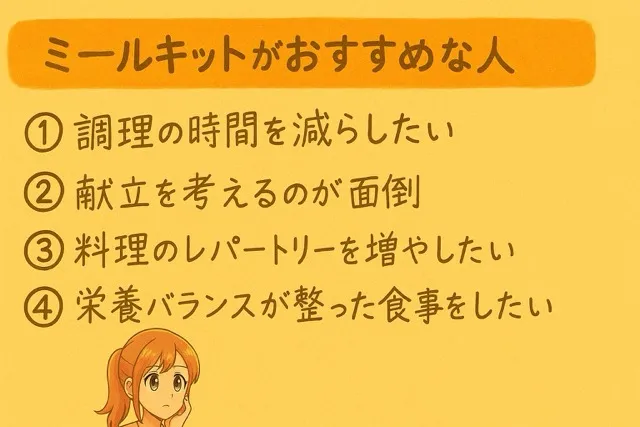 ミールキットがおすすめな人